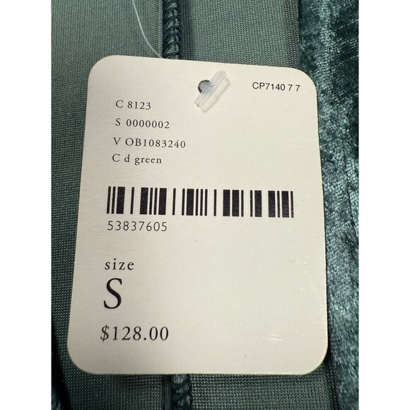 Free People Night Fever Jumpsuit Crushed Velvet Teal Size Small NWT - Picture 15 of 15